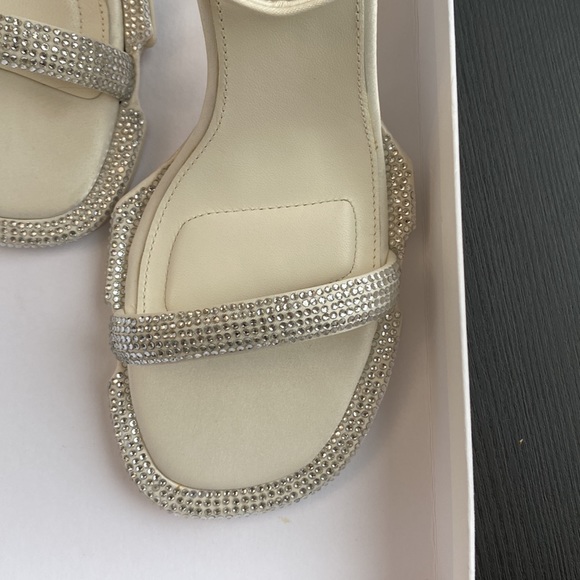 Jonathan SIMKHAI Icon Crystal Heeled Sandals in Ivory Size 37/US 6.5 - Picture 5 of 7